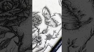 Pretty Yeah ✌️cuttlelola art drawing sketch drawingtutorial pendrawing stipplingart artist [upl. by Hedvah]