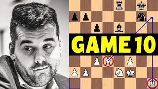 Carlsen vs Nepomniachtchi  Game 10  2021 FIDE World Chess Championship [upl. by Heddi]