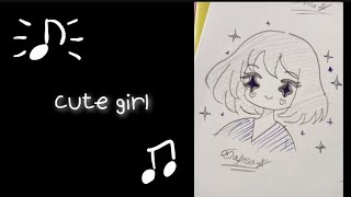 cutie😍 easy drawing★ please like subscribe✨ [upl. by Skip]