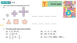 KSSM Matematik Tingkatan 2 Bab 1 pola dan jujukan jom cuba 11 no1 no2 buku teks form2 [upl. by Iroak]