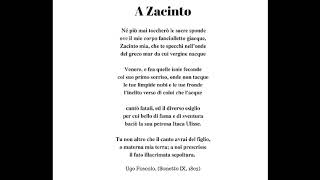 A Zacinto Ugo Foscolo Commento [upl. by Anirahs]