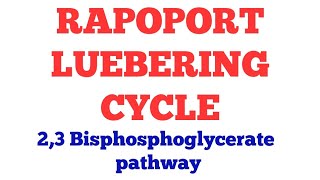 23Bisphosphoglycerate pathway in erythrocytes  Rapoport luebering cycle  Biochemistry [upl. by Acired988]