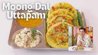 Moong Dal Ka Uttapam  Moonglet  Coconut Chutney  मूंग की दाल से बने उत्तपम  Kunal Kapur Recipe [upl. by Carine]