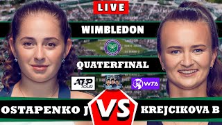 B Krejcikova VS J Ostapenko • Wimbledon 2024 GAMEPLAY Ostapenko Krejcikova wta atp [upl. by Gregrory]