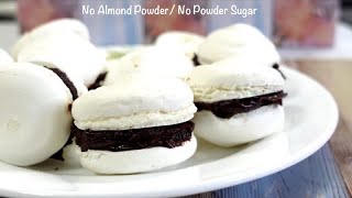 Easiest Affordable Macarons  No Almond FlourNo powder Sugar Easy Macaron Recipe egg white recipe [upl. by Anav136]