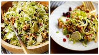 Shaved Brussels Sprouts Salad with Mustard Vinaigrette [upl. by Bonucci187]