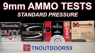 9mm Standard Pressure Ammo Tests Gold Dot HST Critical Duty XTP [upl. by Hars]