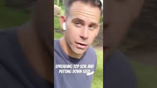 Seeding and spreading grass seed startingalawncarebusiness lawncare lawnmaintenance lawns fall [upl. by Ahsirek]