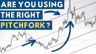 Precision Pitchfork Trading Andrews Pitchfork vs Schiff Pitchfork [upl. by Bertle]