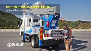 DHT150AS DONGHAE INSULATED AERIAL WORK PLATFORM WITH HYBRID LIVE LINE WORK BUCKET OPERATION VIDEO [upl. by Orferd]