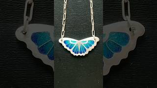 How to make cloisonne champleve enamel Blue Morpho butterfly art enamel diy howto howtoenamel [upl. by Kreda]