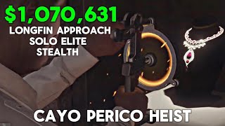 GTA Online  Cayo Perico Heist Longfin Approach Solo Stealth  Elite 1070631 [upl. by Barny]