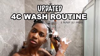 MY UPDATED 4C NATURAL HAIR WASH DAY ROUTINE  QUICK EASY AND FAST [upl. by Eyatnod88]