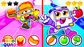 Vegetable Song 🥦🍔 New Sibling Song  Nursery Rhymes  RoboSquad Kids Songs [upl. by Eat109]