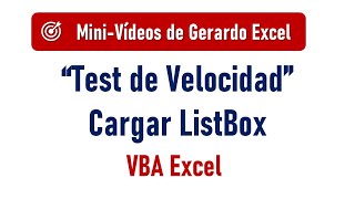 Test de Velocidad al cargar un control ListBox de 5 maneras diferentes– VBA Excel [upl. by Gerstein270]