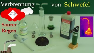 Modellversuch Saurer Regen  Verbrennung von Schwefel [upl. by Amanda147]