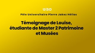 Témoignage de Louise étudiante de Master 2 Patrimoine et Musées UBO Quimper [upl. by Nonnaer]