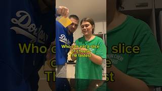 Who can eat a slice of cheese the fastest😂 couple challenge funny relationship travel viral [upl. by Golda]