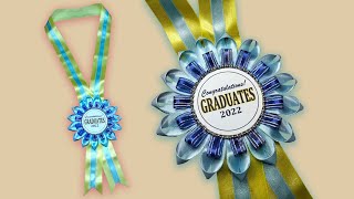 Graduation Lei  DIY  Ribbon Rosette  Award  Crafts [upl. by Lzeil]