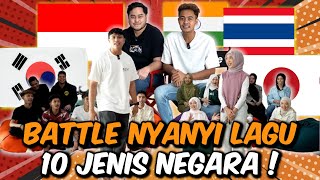 LELAKI VS PEREMPUAN AI TEAM  NYANYI 10 JENIS LAGU NEGARA amp BAHASA [upl. by Skardol]