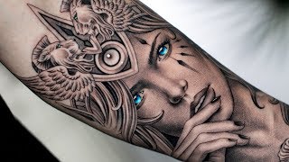 LION CROWN PORTRAIT TATTOO TIME LAPSE [upl. by Verity]