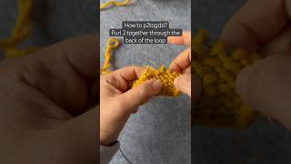 P2tog tbl Stitch Tutorial  Purl 2 together through the back of the loop knittingstitches shorts [upl. by Aivatra]