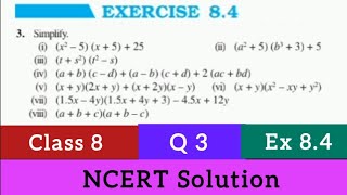 quotClass 8 Maths  Q 3 Ex 84  Chapter 8 algebraic expressions and identitiesquot [upl. by Aiyot]