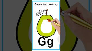 How to Draw guava Step by Step  Easy guava fruit coloring page I fruitcolor kidsvideos [upl. by Brasca]