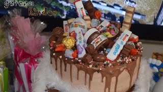 حلوة عيد ميلاد بالشكلاط رااااائعة و بشكل جميلللل gâteau danniversaire au kiner🍫🍫🍫🍫👍🏻👍🏻👍🏻 [upl. by Ahsiugal554]