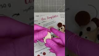 Fondant cow horse pig cake topper  VIDEO Tutorial with Templates [upl. by Ellatsirhc517]