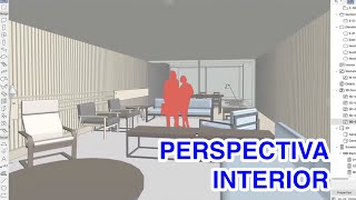 Como hacer PERSPECTIVAS INTERIORES en Archicad ✅ SÚPER FÁCIL Y RÁPIDO ☺️ archicad arquitectura [upl. by Ravens840]