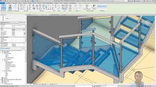 Pinzas para barandilla de cristal en Revit trailer [upl. by Swiercz]