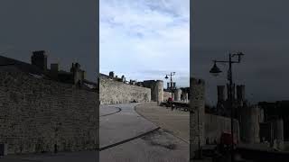 UK  Wales Caernarfon Town Wall wales uk travel [upl. by Aipmylo]