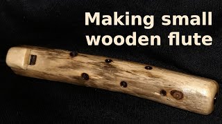 Making small wooden flute from branch [upl. by Neeluqcaj63]