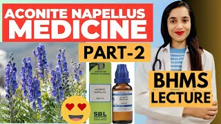 aconite napellus medicine PART2 BHMS lecture video  aconite napellus homeopathic medicine [upl. by Syah]