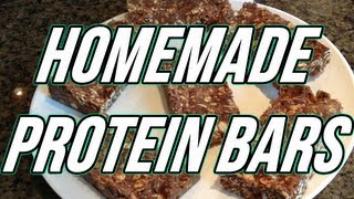 EASIEST HOMEMADE PROTEIN BARS ONLY 4 INGREDIENTS [upl. by Gaynor88]