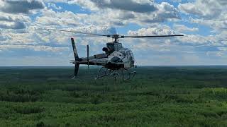 Helicopter longline propane delivery on VERY WINDY day AS350 [upl. by Mischa]