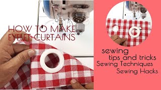 How To Make Eyelet Curtain 📌Easy Way To Attach Curtain Ring  Full sewing Tutorial For Beginners [upl. by Tsepmet274]