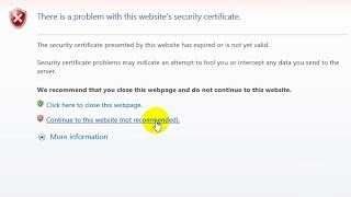 How to fix quotSecurity Certificate expiredquot in Internet Explorer [upl. by Rufford]