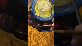 “Grazer’s Delight” Pt 5 Hummus Dish amp Cherries 🍋🍒 charcuterieboard oilpainting art [upl. by Tiana920]