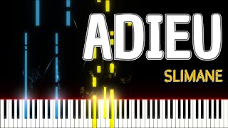 Adieu SLIMANE PIANO TUTO pianotutorial [upl. by Suiramaj]