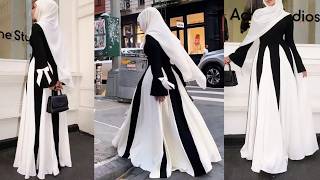 Trendy hijab abaya dress cutting and stitchingniqab cuttingumbrella abaya designspleated abaya [upl. by Ttennaej]