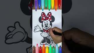 Minnie da colorare  Tutorial per Bambini  Disegni da colorare disney [upl. by Andel]