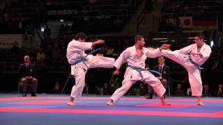 TURKEY Male Team Kata  Bunkai Kata Unsu  Bronze medal fight 2014 World Karate Championships [upl. by Hallvard]