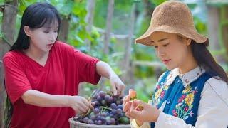 Liziqi Returns  Help Dianxi Xiaoge Collect Leaves and Wrap Cakes Together  Peaceful Life [upl. by Ellon104]