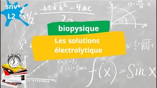 biophysique snv L2 les solutions électrolytique [upl. by Evangeline824]