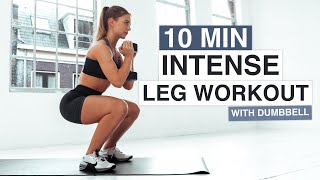 10 MIN INTENSE LEAN LEGS WORKOUT  With Dumbbell [upl. by Anneirda]