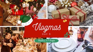 Vlogmas Day 9 🍷  christmas presents wrapping amp dinner with friends [upl. by Glaudia]