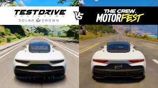 Test Drive Unlimited Solar Crown vs The Crew Motorfest  2020 Masetati MC20  TDU3 vs TCM Comparison [upl. by Nosreip562]