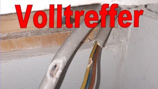 Volltreffer 😱 Leitung abgebohrt 🤔Fachmännische Reparatur 👍beschädigtes Kabel reparieren [upl. by Iur]